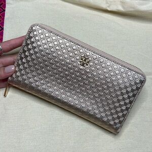 Tory Burch Rose Gold Marion Continental Wallet